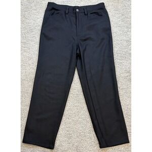 Odin New York‎ Men's Wool Blend Pants 32x30 Black Stretch Relaxed Tapered